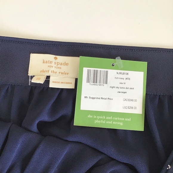 Kate Spade Night Sky Lurex Dot Skirt Star … - Picture 3 of 8